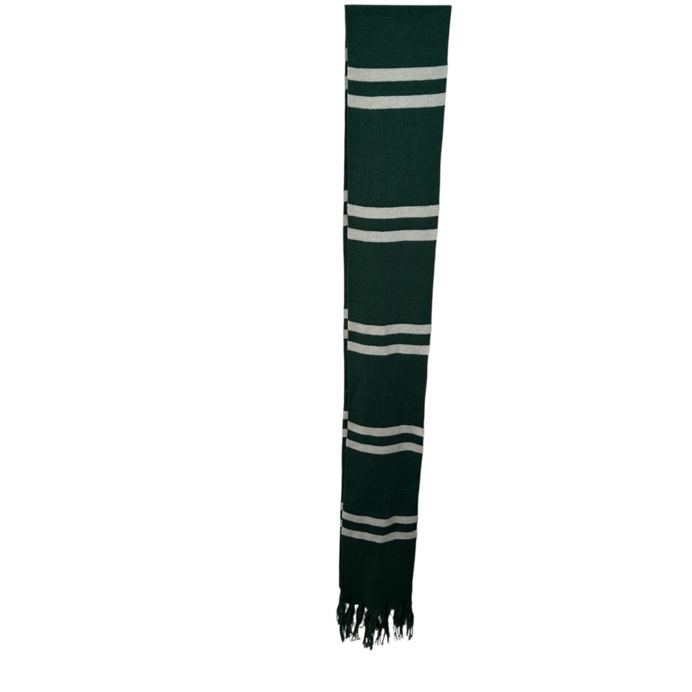 Harry Potter Slytherin Scarf Green White Knit Striped Hogwarts Wizardcore Gift